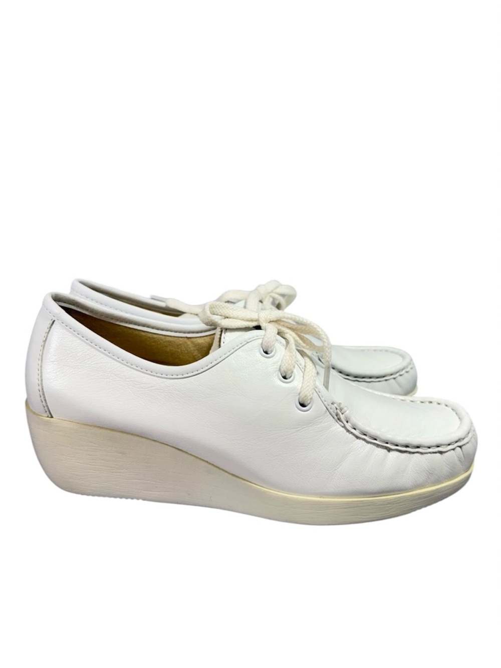 Vintage CABIN CREEK Meg White Leather Nurse Mates Lace-Up Shoes NIB